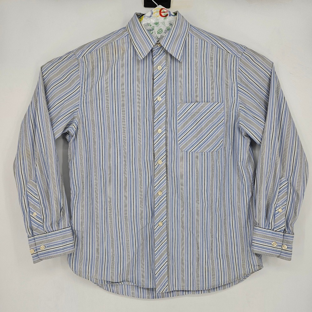 Vintage Robert Graham Shirt Mens Large Button Up Striped Long Sleeve‎ Casual